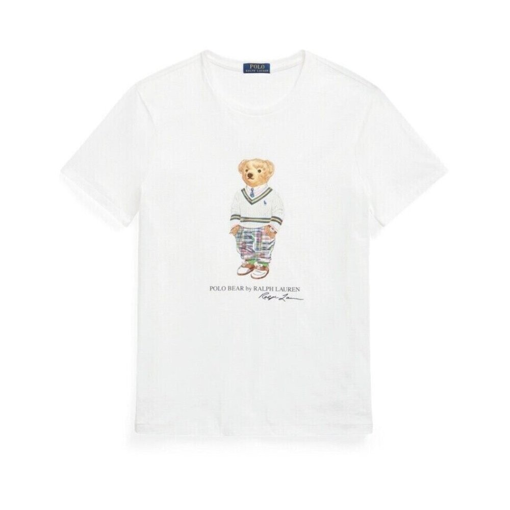 NWT MEN'S RALPH LAUREN POLO SHORT SLEEVE SHIRT WHITE with SIGNATURE BEAR XXL